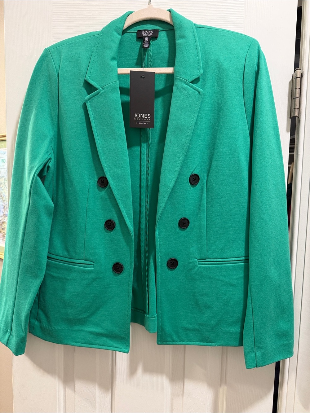 Jones New York Kelly Green Double-Breasted Blazer NWT Size M
